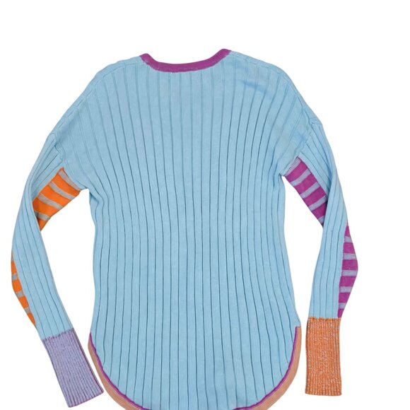 Zaket & Plover Womens XS Ribbed Colorblock ribbed Sweater Cashmere/Cotton Blend - Picture 3 of 5